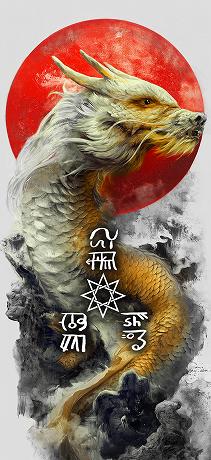 黄白の龍神様と太陽神,金運アップ